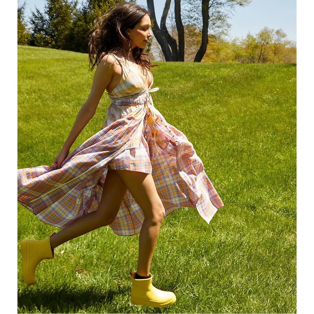 Free People Serendipity 2-piece Plaid Maxi Dress and Shorts Set. NWT SZ S and M - Picture 6 of 14